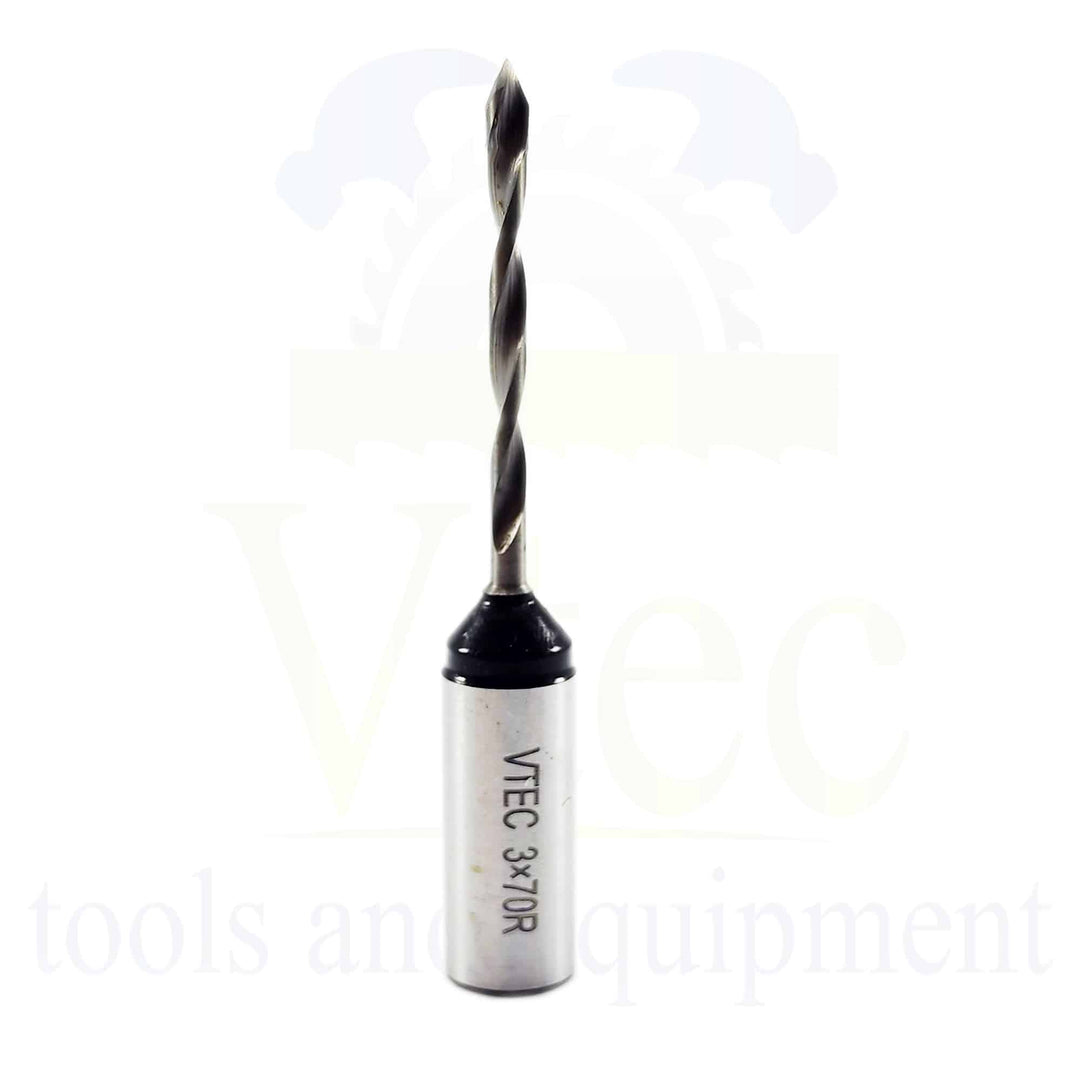 Dowel drilling bit through hole 3mmx70 (right hand)