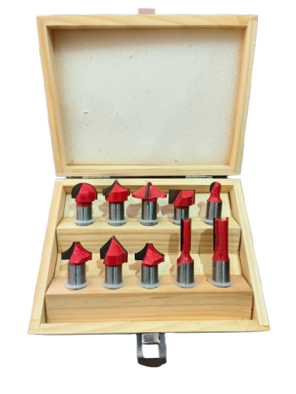 10 Piece Router Bit Set 1/2"