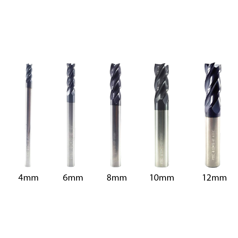 45HRC 4 Flute End Mill Combo (4mm – 12mm)