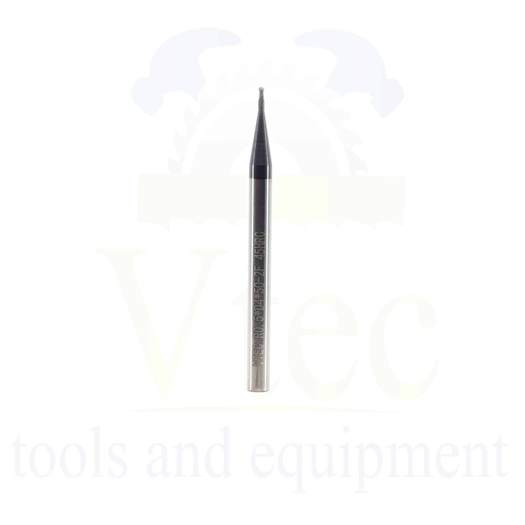 Ballnose Carbide End Mill - R0.5 (1mm) 45HRC