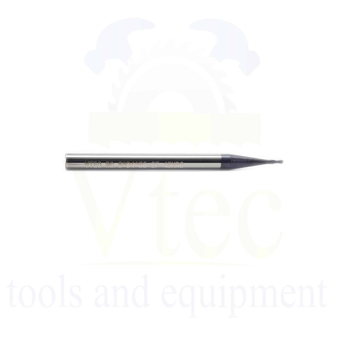 Ballnose Carbide End Mill - R0.5 (1mm) 45HRC