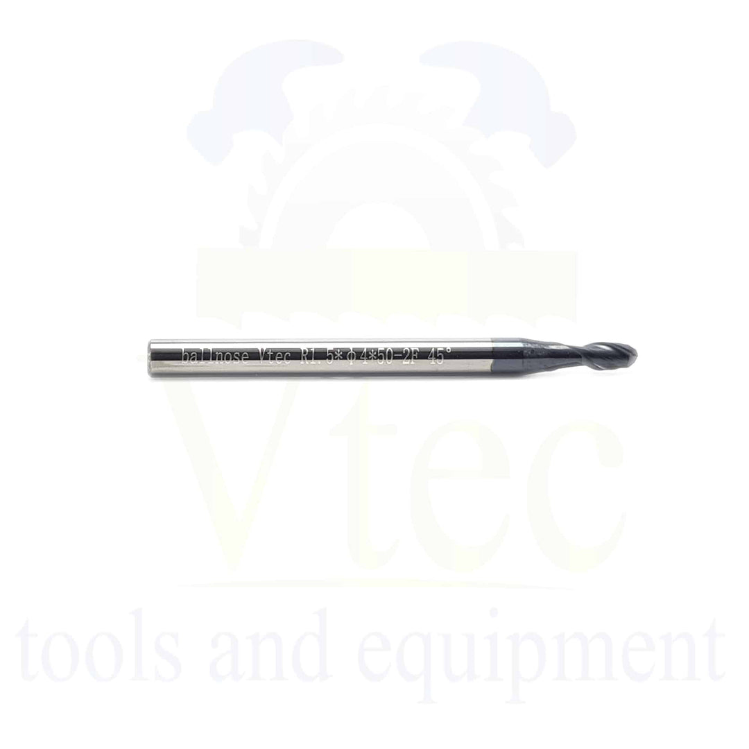 Ballnose Carbide End Mill R1.5 (3mm) 45HRC