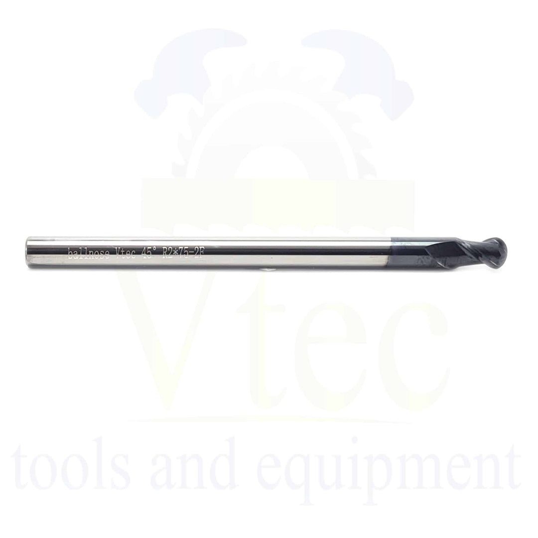 Ballnose Carbide End Mill - R2 (4mm) 45HRC