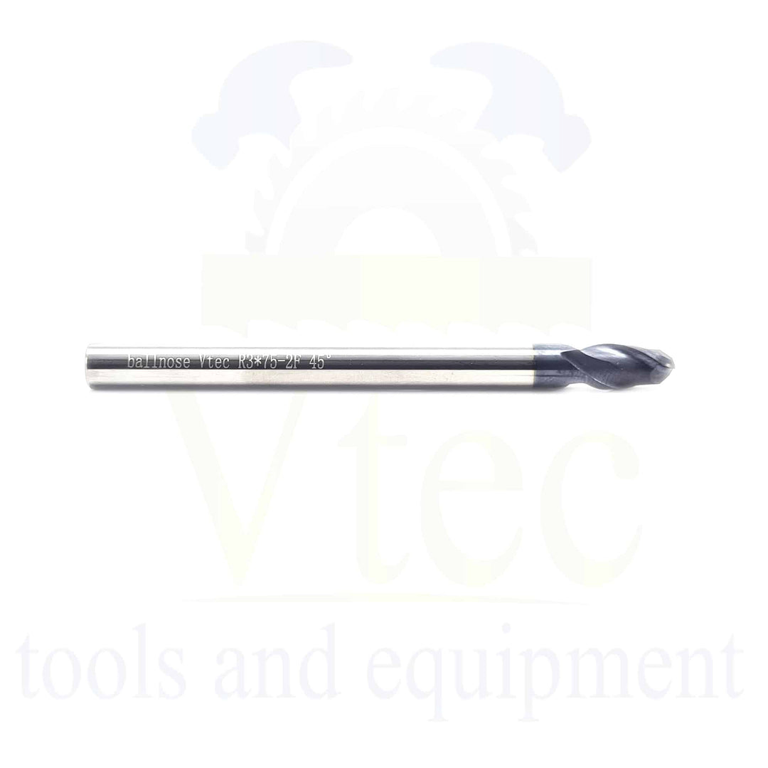 Ballnose Carbide End Mill - R3 (6mm) 45HRC