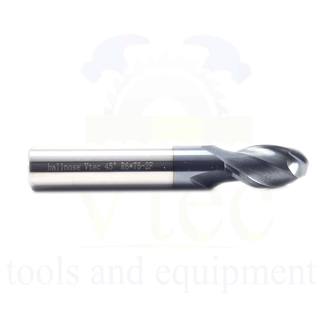 Ballnose Carbide End Mill - R6 (12mm) 45HRC