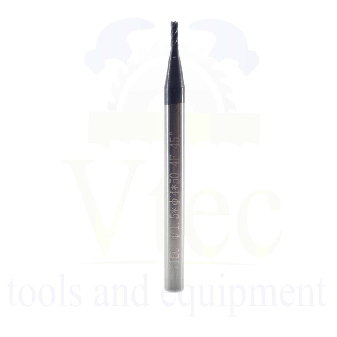 Carbide End Mill - 1.5mm 4 Flute 45HRC