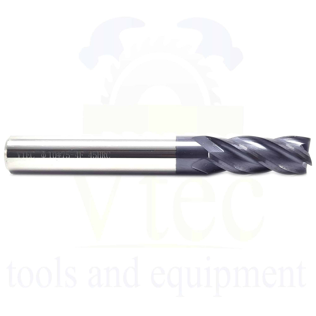 Carbide End Mill - 10mm 4 Flute 45HRC