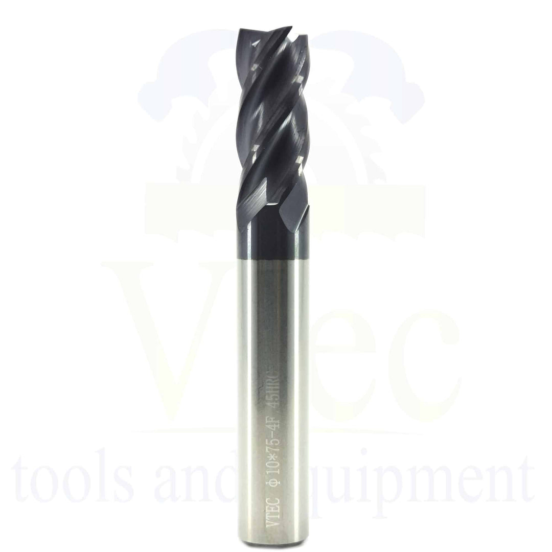 Carbide End Mill - 10mm 4 Flute 45HRC