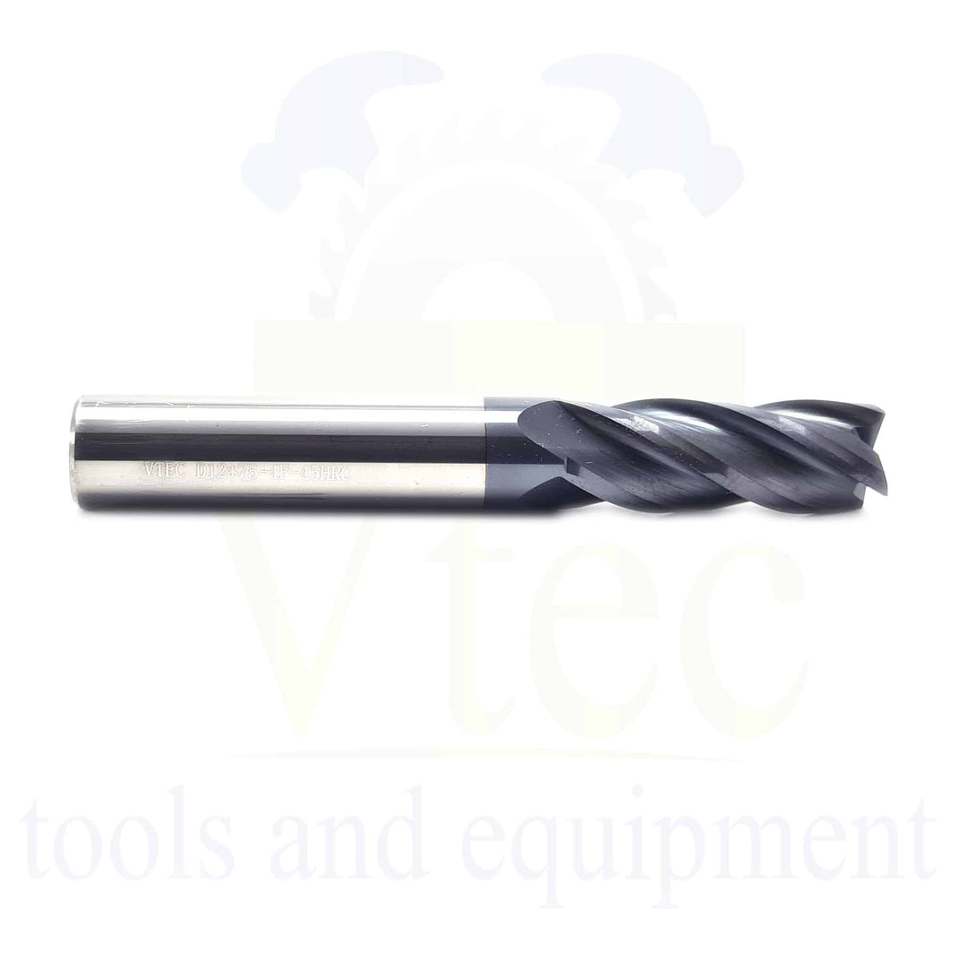 Carbide End Mill - 12mm 4 Flute 45HRC