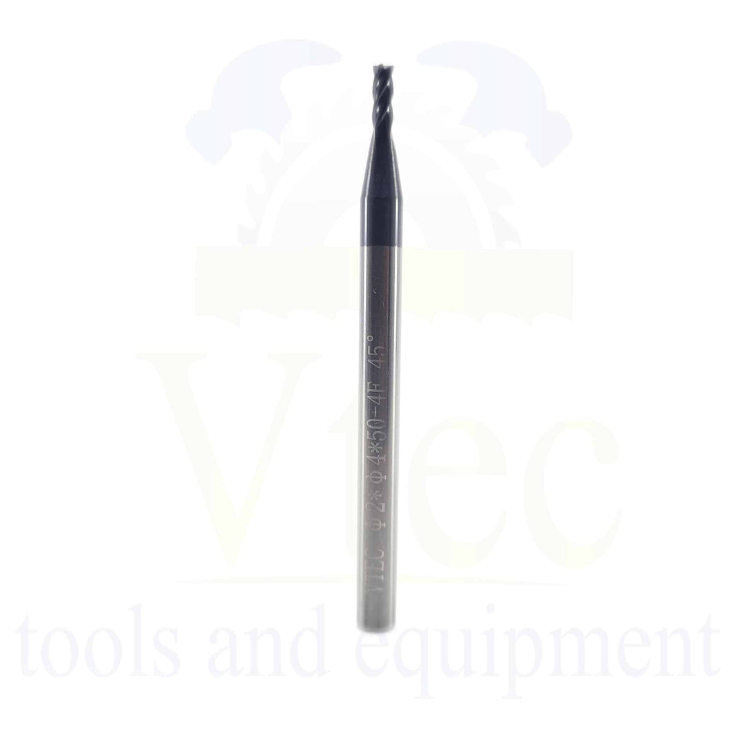 Carbide End Mill  - 2mm 4 Flute 45HRC