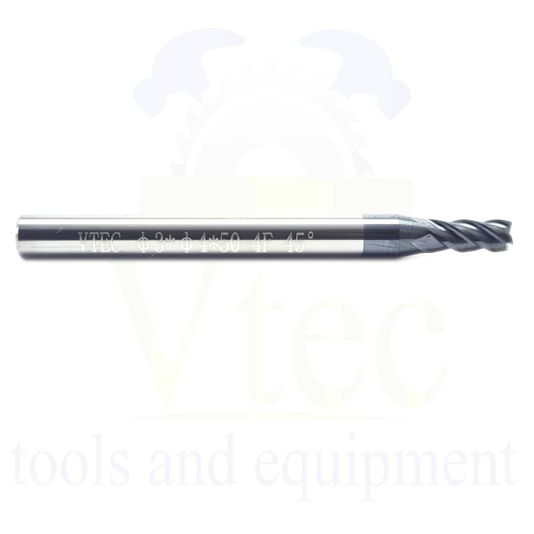 Carbide End Mill - 3mm 4 Flute 45HRC