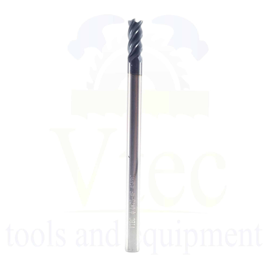 Carbide End Mill - 4mm 4 Flute 45HRC