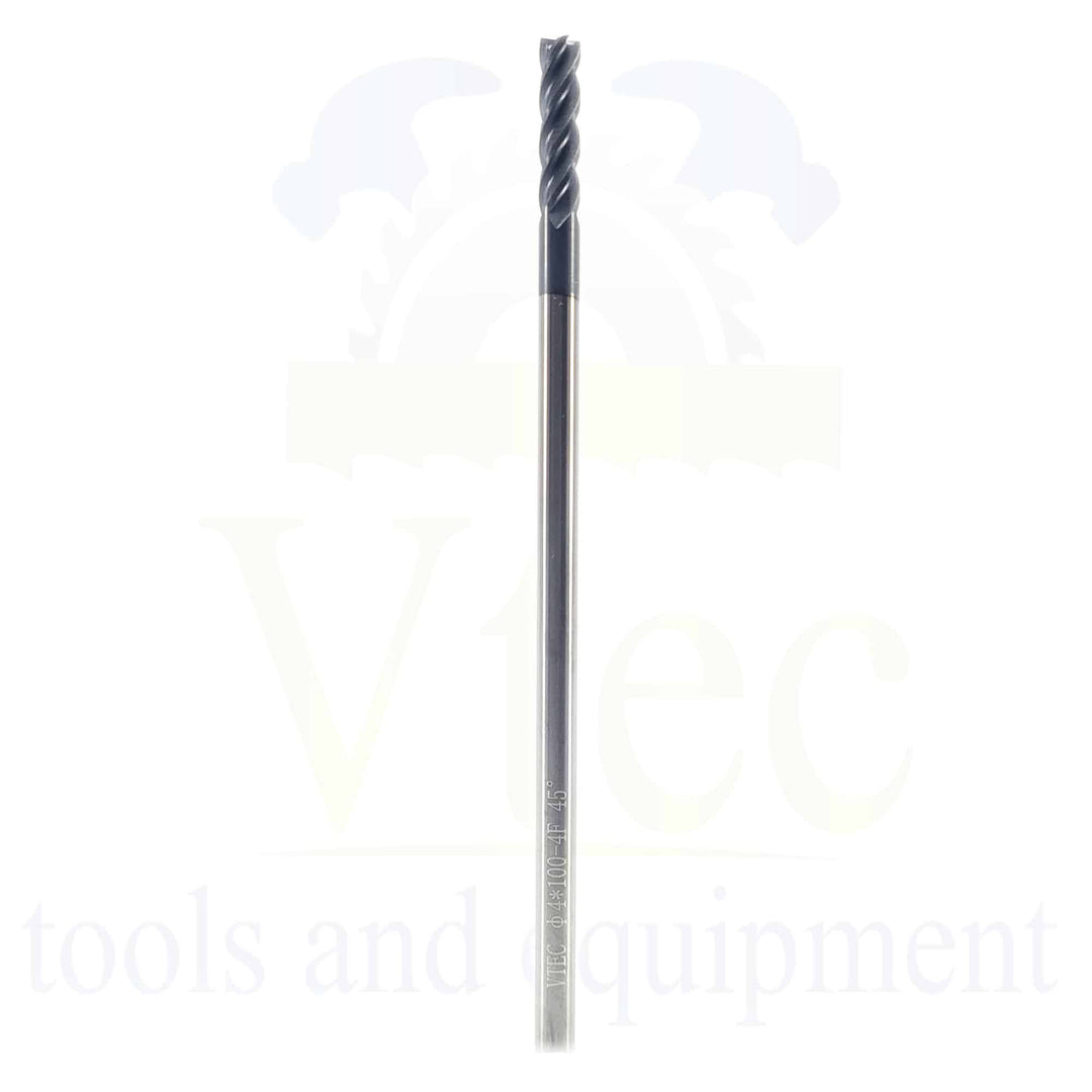 Carbide End Mill - Long Series - 4mm 4 Flute 45HRC