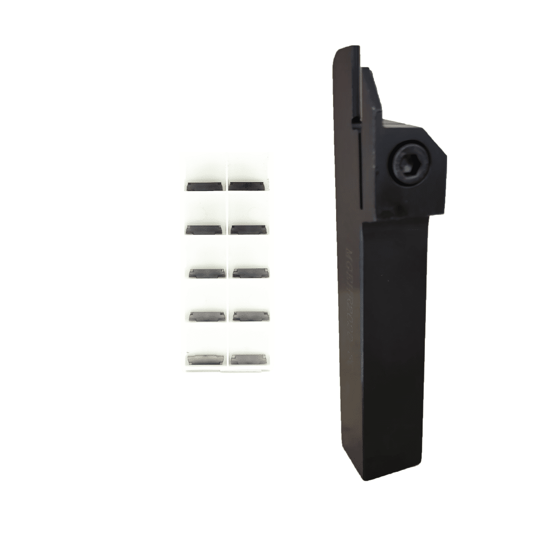 MGEHR-3mm-25mm External Grooving Tool Holder + 10 MGMN 3mm Inserts
